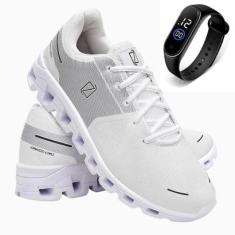 Tênis Masculino Esportivo Academia Caminhada Ultra Leve Com Relógio-Masculino