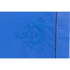 Jogo Lençol 3 Peças Cama Viúva Percal 200 Fios com Bordado e Ponto Pal