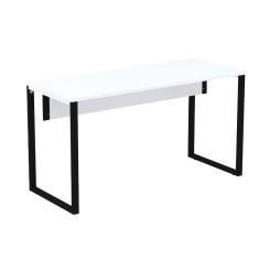 Mesa Escritório P25 Tub Pandin 150 Cm (larg) X 70 Cm (prof) Tampo Mdp Branco Pé Aço Tubular Preto