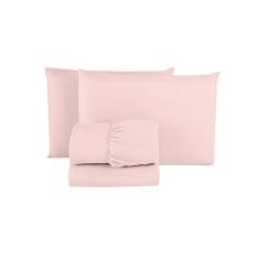 Jogo de Cama Lençol Queen 200 Fios Algodão 4 peças Conjunto com Elásti