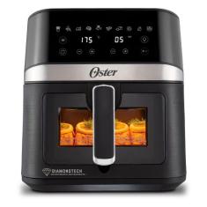 Fritadeira DiamondTech Oster 6L com Visor Transparente, Preto e Prata,