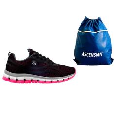 Kit Tênis Leve Academia Lege Asc Mochila Saco Azul Basic Top-Unissex