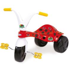 Triciclo Xalingo Joaninha Vermelho  Idade 2 anos, Coordenação Motora, 