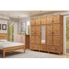 Guarda-Roupa Casal 10 Portas 6 Gavetas com Espelho em Madeira Berlim - Cavazotto Mel