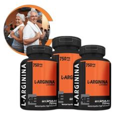 Kit Com 3 Potes L-Arginina 750Mg 60 Cápsulas