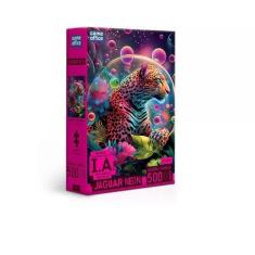 Quebra cabeça jaguar neon 500 pçs nano feito por ia - Toyster Brinqued