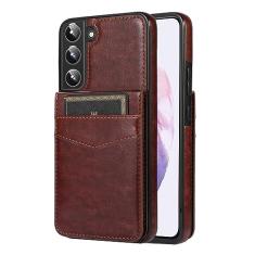 Capa de suporte para Samsung Galaxy S23 S22 S21 S20 FE Ultra S10 E S9 S8 Plus Carteira Cartão Choque Flip Couro Bolsas de telefone Capa, marrom, para Galaxy S21 FE