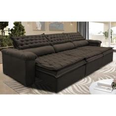 Sofá Retrátil e Reclinável 3,82m Molas Ensacadas Cama inBox Botonê Esp