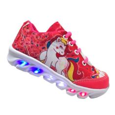 Tênis De Led Infantil Menina Feminino Unicórnio - Kids, Menina, Rosa, 