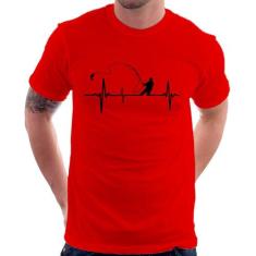 Camiseta Pescador Batimentos Cardíacos - Foca na Moda, Vermelho, G