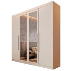 Guarda Roupa 4 Portas Aurora com Espelho - Móveis Europa