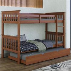 Beliche Triplo Solteiro Merk De Madeira Com Cama Auxliar - Merk Moveis