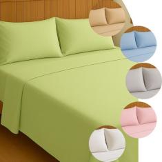 Jogo de Lençol Casal Algodão Completo Percal 200 Fios Roupa de Cama Co