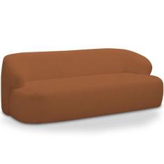 Sofá 3 Lugares Curvo Orgânico Para Sala Living 180cm Barolo L06 Bouclê
