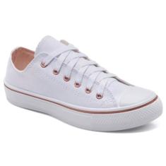 Tênis Branco Feminino Flat Retrô Casual Dia-a-dia Cano Baixo - Star Tr