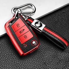Capa para porta-chaves do carro, capa de couro inteligente, adequado para Volkswagen Golf 7 Tiguan Skoda, porta-chaves do carro ABS Smart porta-chaves do carro