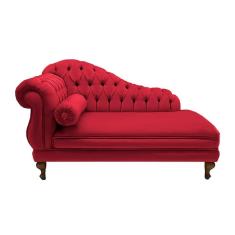Recamier Divã Namoradeira Larissa 150cm Suede Vermelho  - LM DECOR