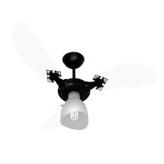 Ventilador De Teto Venti-Delta New Cristal Light 3 Pás Transparente / Preto 127V