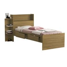 Cama Solteiro Isa Com 2 Gavetas Nicho e Bau Moderna - Sonho da Mamae, 