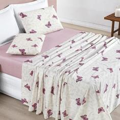 Jogo de Lençol Casal Padrão Avere 200 Fios Estampado 4 Peças - Bia Enx