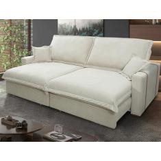 Sofá Retrátil Reclinável Nairobi 2.88m Bege Bouclê - King House