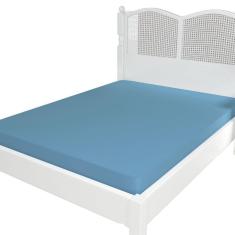Lencol Micropercal 300 Fios Avulso Elastico Solteiro Azul