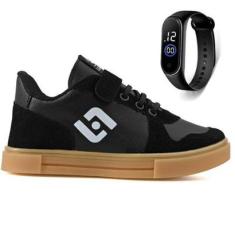 Tenis Infantil Casual Sapatenis Homem Mulher Street Calce Facil + Relogio-Masculino