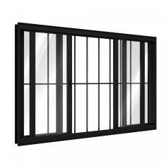 Janela de Aluminio 2 Folhas Móveis e 2 Fixas com Grade 120x150cm Lucasa Branco