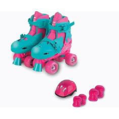 Patins Roller Infantil Ajustável Com Kit Proteção Fenix - Fênix