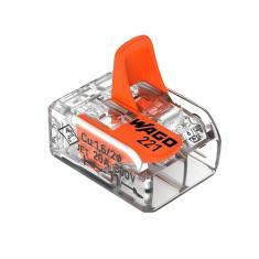 Conector Automático Bipolar 221-412 Transparente 100 Peças Wago