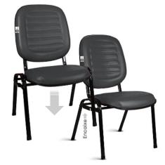 02 Cadeiras Empilhável para Igrejas Evangélicas Linha Holy Marrom