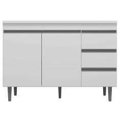 Balcão Gabinete De Pia 100Cm Sem Tampo 2 Portas Branco