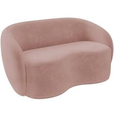 Sofá 3 Lugares 160cm Sala De Estar Living Oscar K01 Veludo Rosê