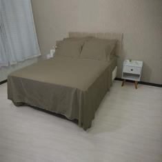 Jogo de Cama Lençol 400 Fios Queen P. Palito 4 Pçs Casa Dona, Capucino