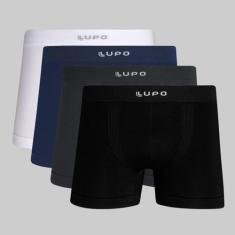 Kit 4 Cuecas Boxer Lupo Micromodal Sem Costura Sortidos 00661, Sortido