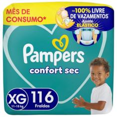 Fralda Pampers Confort Sec XG - 116 fraldas