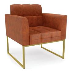 Poltrona Elisa Corano Base Metálica Industrial Dourado D03 - D'Rossi -