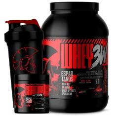 Kit Whey Protein 3W 900g + Creatina 100g + Coqueteleira - Espartanos-Unissex