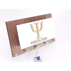 Porta Chaves e Cartas Profissões Psicologia em MDF Madeirado
