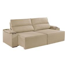 Sofá Retrátil e Reclinável 4 Lugares 250cm M180 Yescasa Linho/Bege Escuro