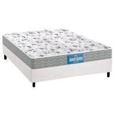 Cama Box Casal: Colchão Anatômico Probel D33/EP Guarda Costas Próintense Double Face + Base CRC Courano White(138x188)