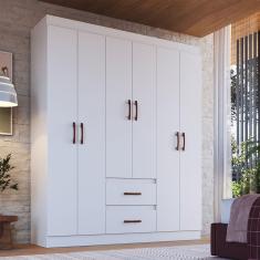 Guarda Roupa Texas 55600 6 Portas 2 Gavetas Branco