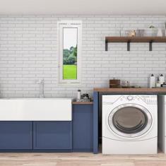 Janela Vitrô Capelinha de Alumínio Branco 100x50 Cm Linha Veneza - Esq