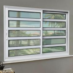 Janela Elite com Travessas 2 Folhas Moveis 100 X 200 Vidro Liso - Brim