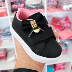 Tênis 2 pontas laço coração  infantil  criança Menina - Nenê Baby, Pre
