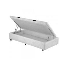 Cama Box Baú Solteiro Poliéster 78X188cm - Genki Kenko Colchões, BRANC