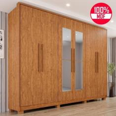 Guarda-roupa Casal 100% Mdf 6 Portas E 6 Gavetas Premium Com Espelho -