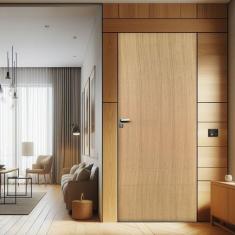 Kit Porta de Madeira Lisa Angelim 210x92cm Batente 18cm Uniportas