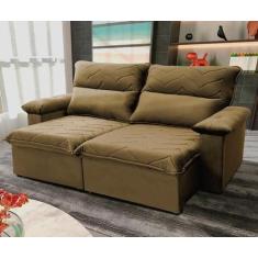 Sofá Retrátil Reclinável Paris 1,50m Suede Velut Bege Molas no Assento