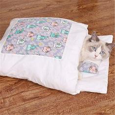 Cama de cachorro gato túnel cama casa fofa aconchegante tapete de gato camas quentes duráveis cesta portátil para animais de estimação canil almofada para cães suprimentos para gatos multicolorido